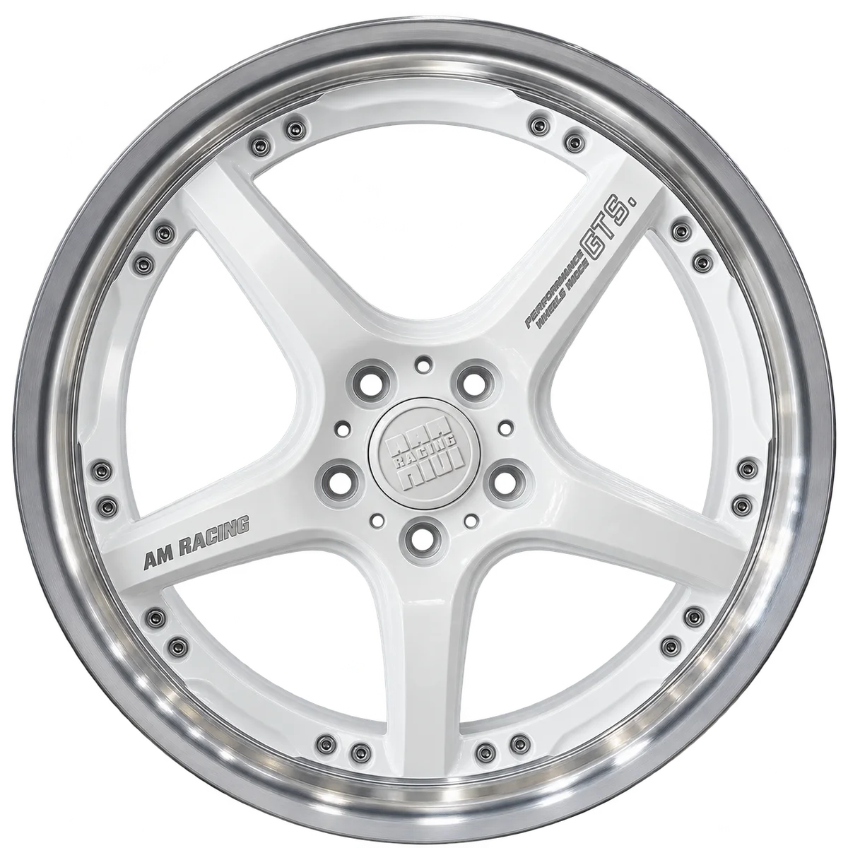 ล้อแม็ก AM Racing A214 สีขาวขอบเงา 18 × 8.5 นิ้ว
