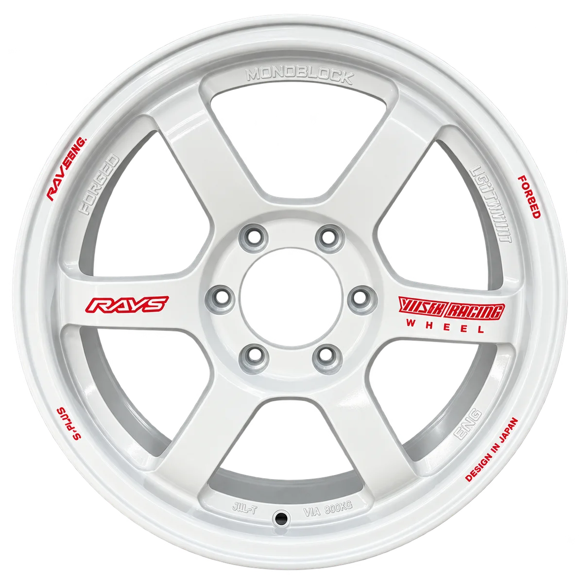 ล้อแม็ก K10 สีขาวคาดแดง 18 × 8.5 นิ้ว
